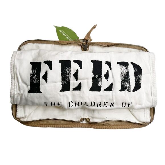 Canvas Tote Bag Feed Project Foldable Cotton Zippered Unique WFP Organic Rare - Picture 8 of 11